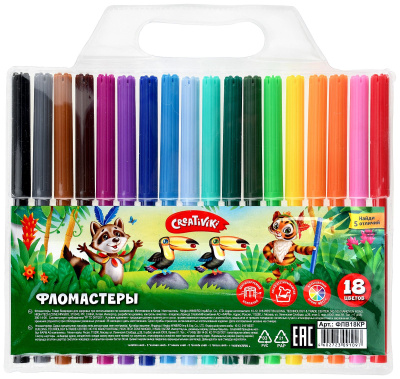 Фломастеры 18 цветов Creativiki - фото 9
