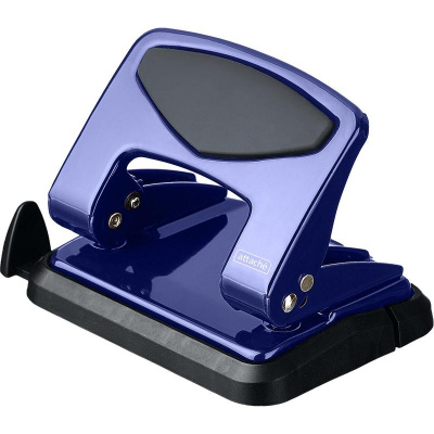 Дырокол до 25 листов Attache синий с линейкой - фото 1