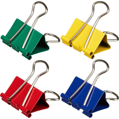 Зажимы для бумаг 32 мм цветные Attache (уп. 12 шт) - фото 1