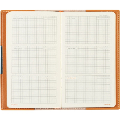 Еженедельник недатированный А6 искусственная кожа 80 л Bruno Visconti Metropol оранжевый - фото 6