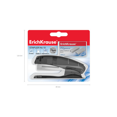 Степлер №10 канцелярский до 20 листов Erich Krause Elegance цвет в ассортименте (1 шт. в блистере) - фото 2