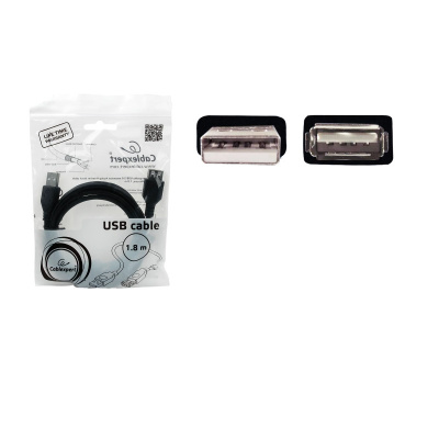 Кабель USB 2.0 AM/AF 1.8 м черный Cablexpert CCF-USB2-AMA - фото 2