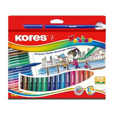 Фломастеры 20 цветов Kores Korellos - фото 1