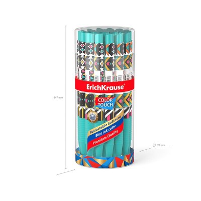 Ручка шариковая автоматическая Erich Krause ColorTouch Matic Ornament 0.35 мм синяя  - фото 4