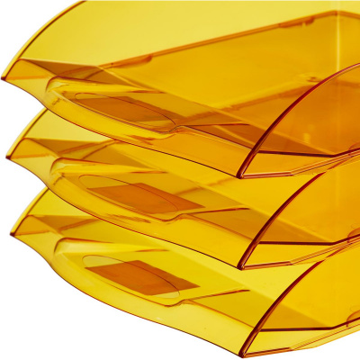 Лоток для бумаг горизонтальный тонированный оранжевый Attache Яркий офис, размер 340х250х60 мм - фото 5