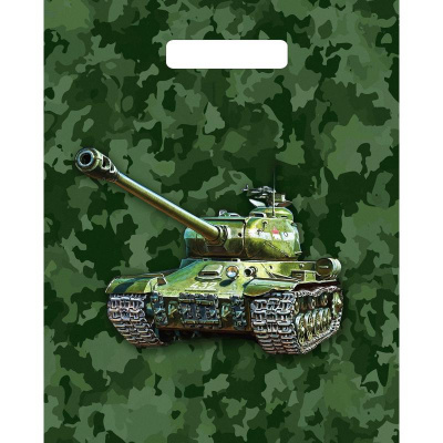 Пакет подарочный 400х310 мм пластиковый ТИКО-Пластик Танк - фото 1