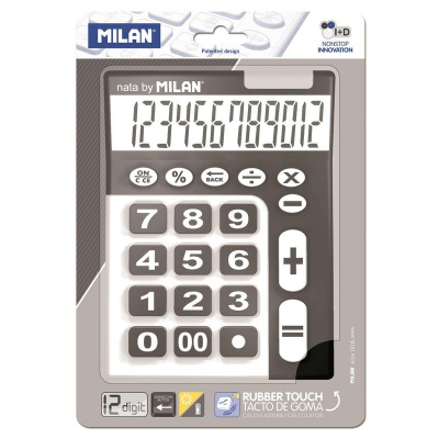 Калькулятор настольный полноразмерный 12 разрядный Milan 150912KBL черно-белый - фото 2