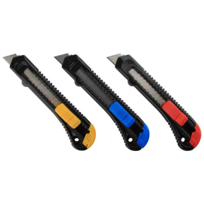 Нож канцелярский с фиксатором Attache цветной (ширина лезвия 18 мм) - фото 1