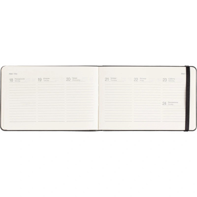 Еженедельник датированный А6 искусственная замша 64 л InFolio Grace чёрный с фиксирующей резинкой - фото 9