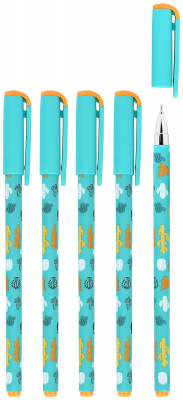 Ручка шариковая Lorex Slim Soft Color Explosion Cactus 0.5 мм синяя - фото 6