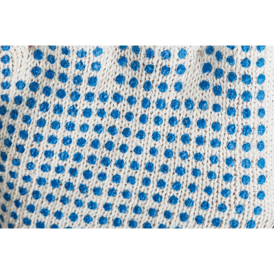 Перчатки рабочие хлопк./полиэфирные с ПВХ покрытием белые (точка, 4 нити, 10 класс, размер L)  - фото 4