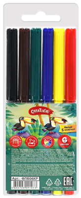 Фломастеры 6 цветов Creativiki - фото 6
