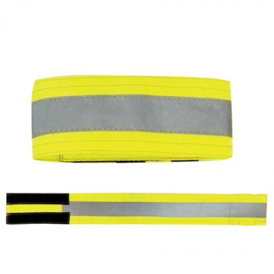 Повязка светоотражающая на руку 430х55 мм на липучке лимонный - фото 1