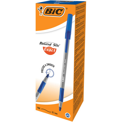 Ручка шариковая BIC Round Stic Exact 0.35 мм синяя - фото 2