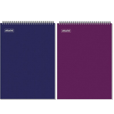 Блокнот А4 в клетку 40 л на гребне Attache в ассортименте - фото 1