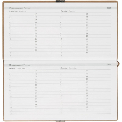 Еженедельник датированный нестандарт (175х95) искусственная кожа 64 л Escalada бежевый с фикс.рез. - фото 12
