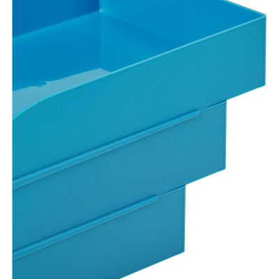 Лоток для бумаг горизонтальный голубой Attache Fantasy пластик - фото 4