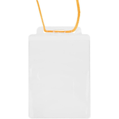 Бейдж вертикальный 77х118 мм Attache с желтой тесьмой - фото 1