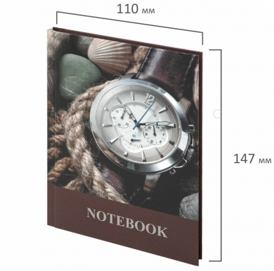 Блокнот А6 в клетку 80 л твердый переплет Brauberg Время - фото 3