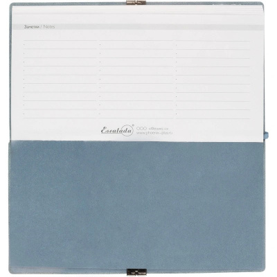 Еженедельник датированный нестандарт (175х95) искусственная кожа 64 л Escalada голубой с фикс.рез. - фото 5