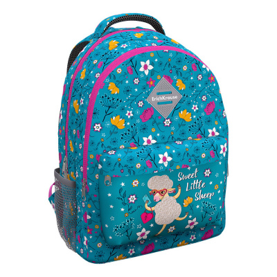 Рюкзак ученический 20L Erich Krause EasyLine с двумя отделениями и грудной перемычкой Flower Sheep - фото 1