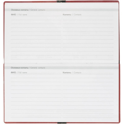 Еженедельник датированный нестандарт (175х95) искусственная кожа 64 л Escalada красный с фикс.рез. - фото 11