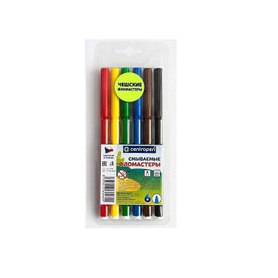 Фломастеры 6 цветов Centropen Пингвины - фото 1
