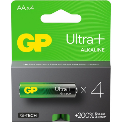 Батарейка GP Ultra+ АА Alkaline 4шт/уп - фото 1