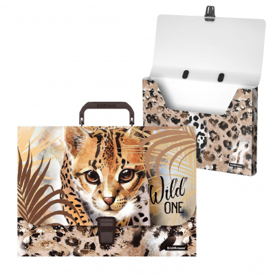 Папка-портфель пластиковая А4 на защелке ErichKrause Wild Cat - фото 1