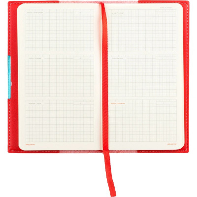 Еженедельник недатированный А6 искусственная кожа 80 л Bruno Visconti Metropol красный - фото 21