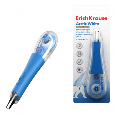 Корректирующая лента 4.2 мм x 8 м Erich Krause Arctic White в блистере - фото 1