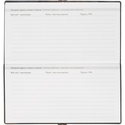 Еженедельник датированный нестандарт (175х95) искусственная кожа 64 л Escalada чёрный с фикс.рез. - фото 9