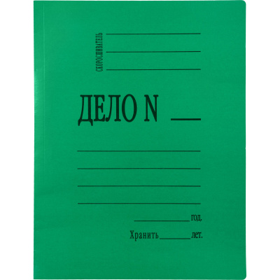 Скоросшиватель картонный мелованный A4 до 200 листов Attache Дело зеленый (плотность 360 г/м²) - фото 1