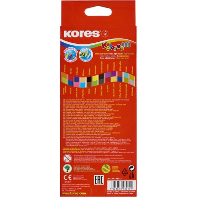 Карандаши цветные двухсторонние 24 цвета трехгранные с точилкой Kores - фото 2