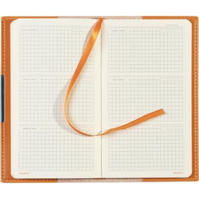 Еженедельник недатированный А6 искусственная кожа 80 л Bruno Visconti Metropol оранжевый - фото 5