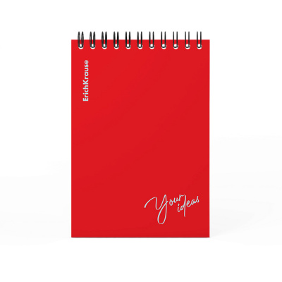 Блокнот А6 с пластиковой обложкой в клетку 80 л на спирали Erich Krause Words, красный - фото 1