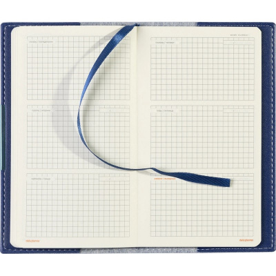 Еженедельник недатированный А6 искусственная кожа 80 л Bruno Visconti Metropol синий - фото 5