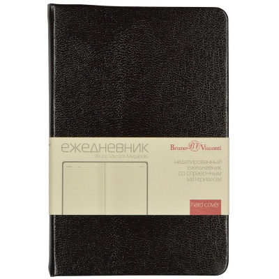 Ежедневник недатированный А6 искусственная кожа 100 л Bruno Visconti Megapolis черный - фото 5
