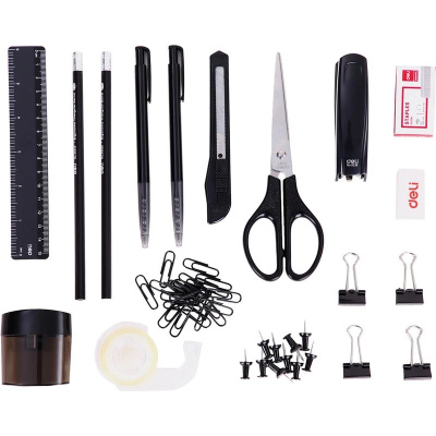 Набор настольный вращающийся 17 предметов Deli черный - фото 5