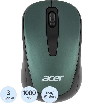 Мышь компьютерная беспроводная Acer OMR135 (ZL.MCEEE.01I) зеленая - фото 1