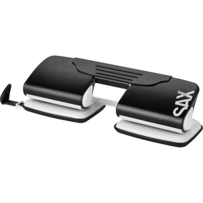 Дырокол на 4 отверстия до 20 листов Sax Design 300 черный с линейкой - фото 1