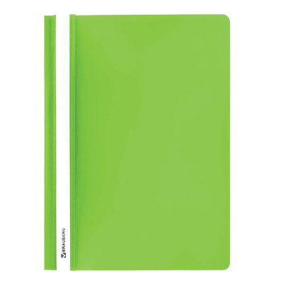 Скоросшиватель пластиковый A4 до 100 листов Brauberg салатовый - фото 1