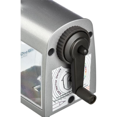 Точилка для карандашей механическая с контейнером KW-Trio 30FA серебристая - фото 2