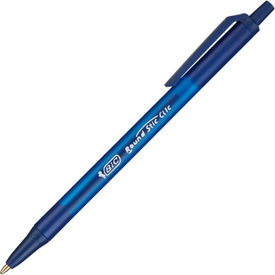 Ручка шариковая автоматическая BIC Round Stic Clic 0.32 мм синяя - фото 1