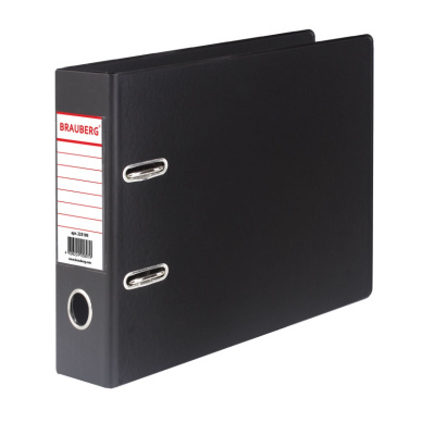 Папка-регистратор горизонтальная А5 70 мм Brauberg Small-size черная - фото 1
