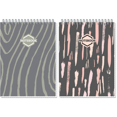 Блокнот А5 в клетку 40 л на гребне Полином Стильный Офис в ассортименте - фото 1