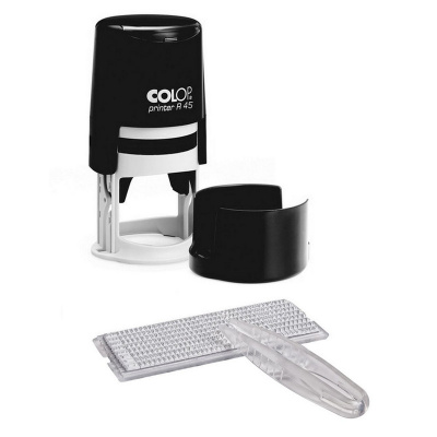 Печать самонаборная круглая Color 45 мм 2 круга R45/2 цвет корпуса черный (аналог 46045/2) - фото 3