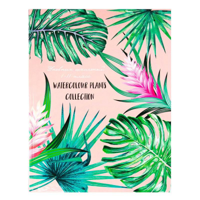 Дневник школьный для 1-11 класса 40 листов Проф-пресс Широкие листья твердая обложка - фото 1