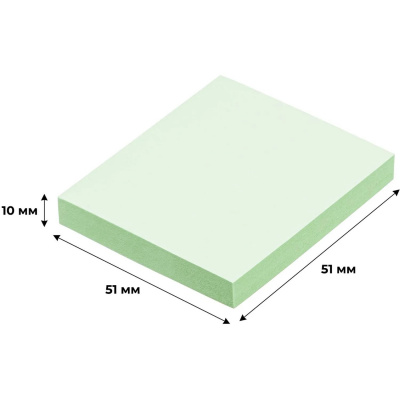 Блок-кубик с клеевым краем 51х51 мм Attache салатовый (1 блок, 100 листов) - фото 5
