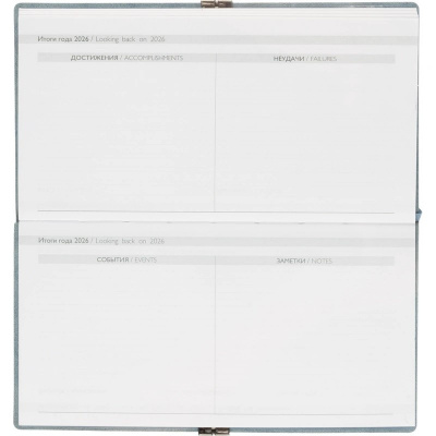 Еженедельник датированный нестандарт (175х95) искусственная кожа 64 л Escalada голубой с фикс.рез. - фото 10